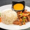 Steamed Rice with Chicken Curry
